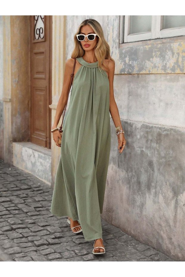 Rochie maxi, verde - M