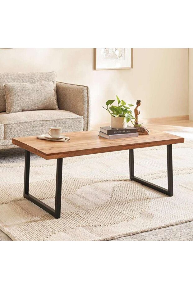 Charlotte Coffee Table Solid Wood - Natural Black