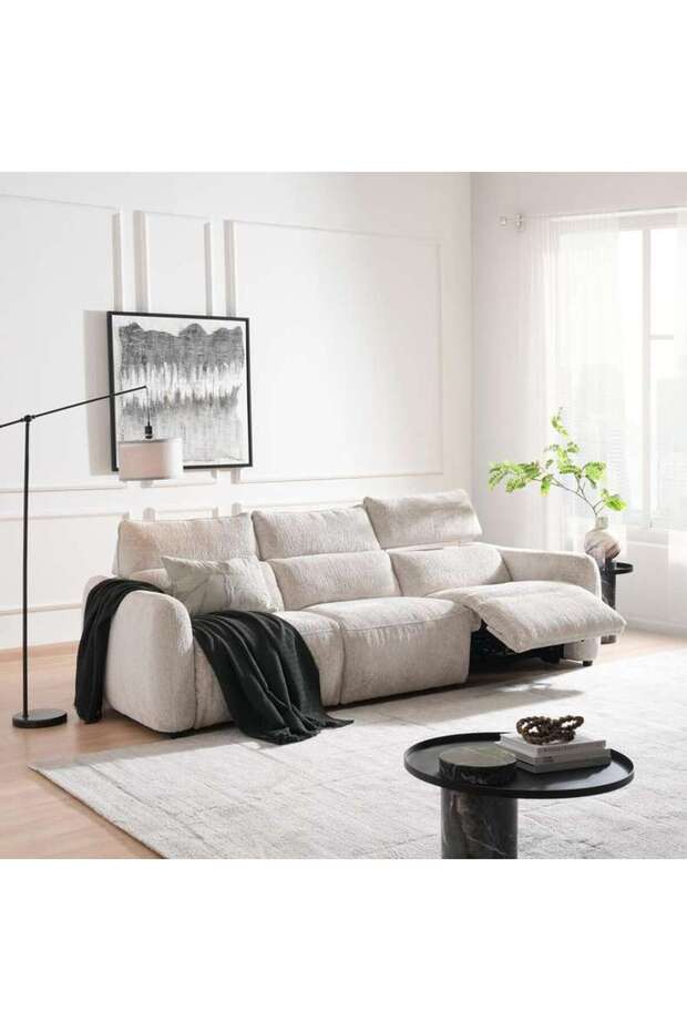Progo 3 Seater Recliner Sofa - Off White