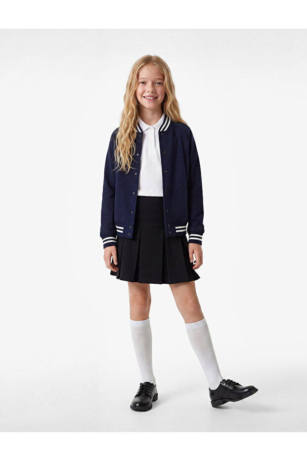 Long Sleeve Cotton Basic Polo Collar School T-Shirt