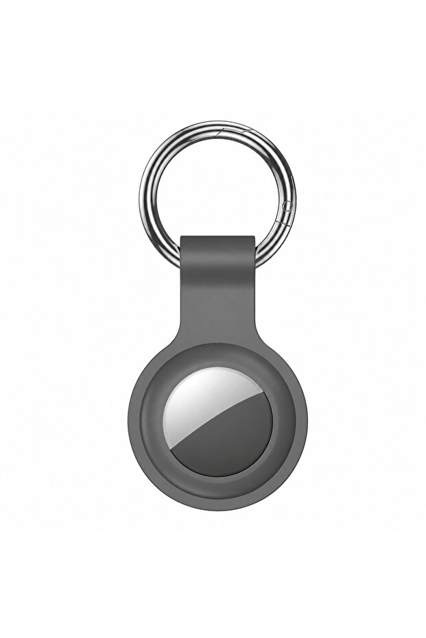 Airtag compatible silicone case with keychain - closed back, attachable to cat/dog collar