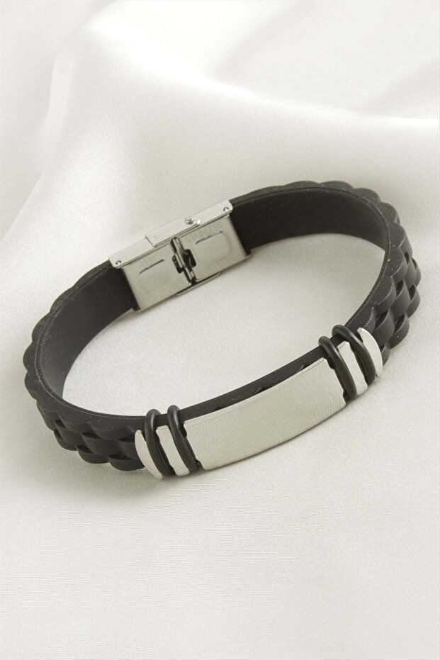 Name Writable Leather Steel Bracelet