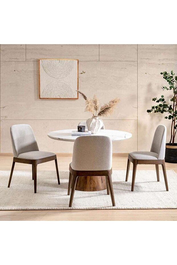 Swifton 4 Seater Dining Table- White Brown