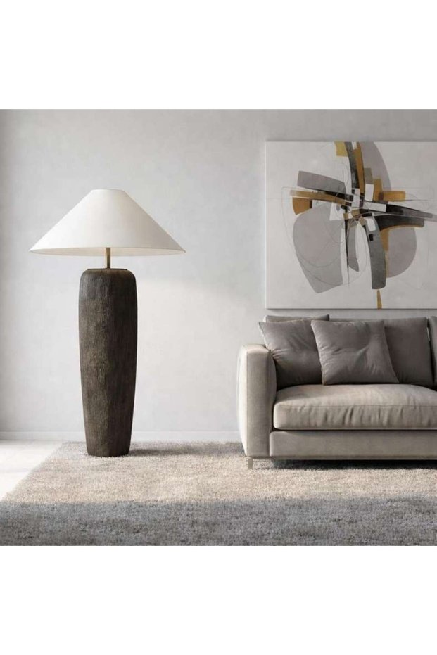 Caldea E27 Polyresin Floor Lamp 82x160cm - Brown