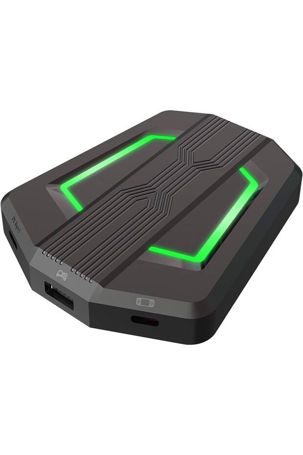 محول تحكم ألعاب بإضاءة خلفية LED مع منفذ USB من النوع C لتحويل الماوس ولوحة المفاتيح لأجهزة PS4/Xbox One/Xbox 36