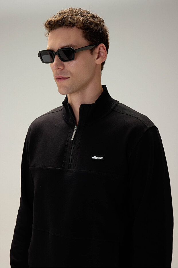 Half Zipper Men's Sweatshirt 6Wm1025-Bk