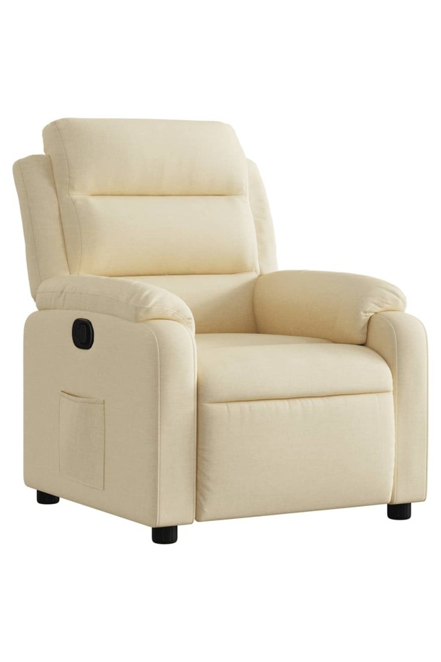 Fotoliu rabatabil, crem, material textil