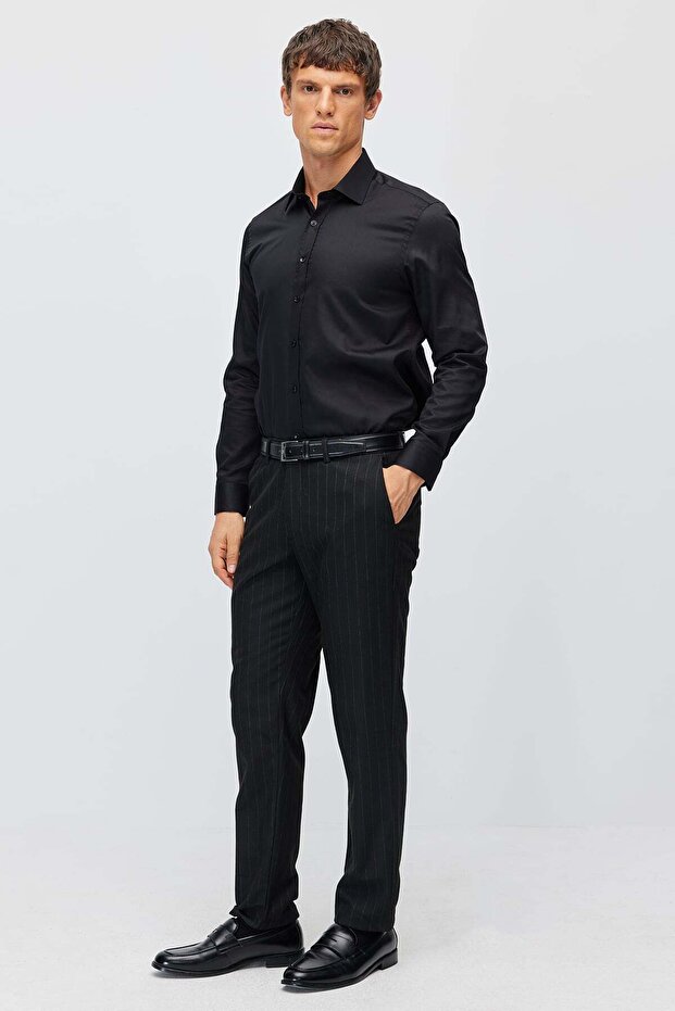 Men's regular fit fabric trousers
