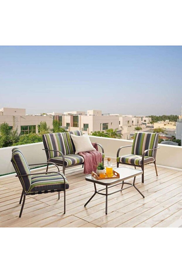 IRAA OUTDOOR SOFA SET 2+1+1+CT - MULTI COLOR