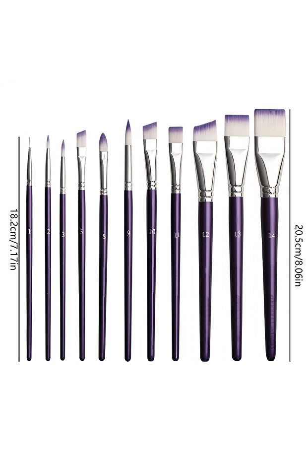 Purple11pcs 7/11pcs Professional Painting Brush Set, Wide and Delicate Brushes for Artistic Makeup a