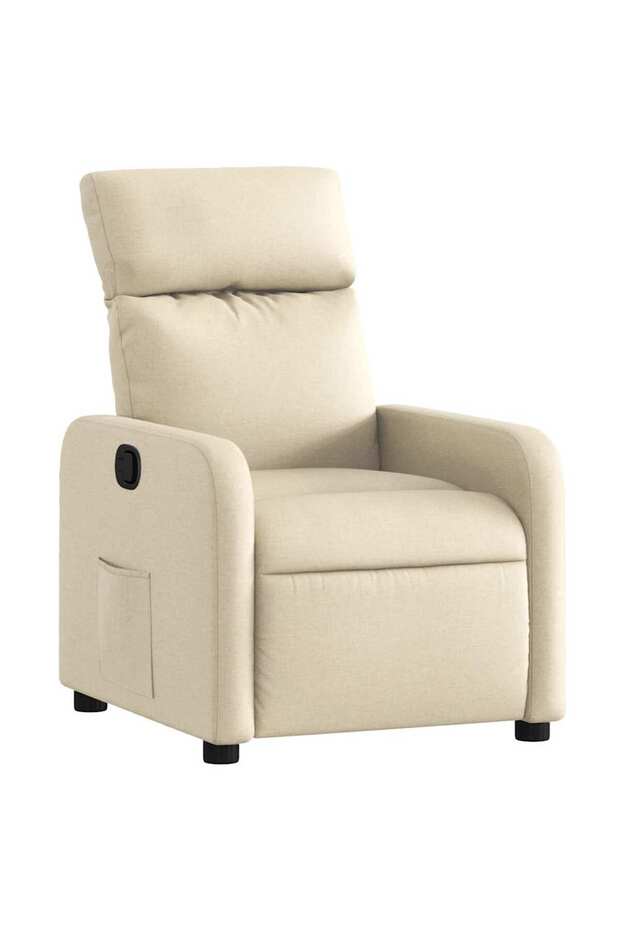 Fotoliu rabatabil, crem, material textil