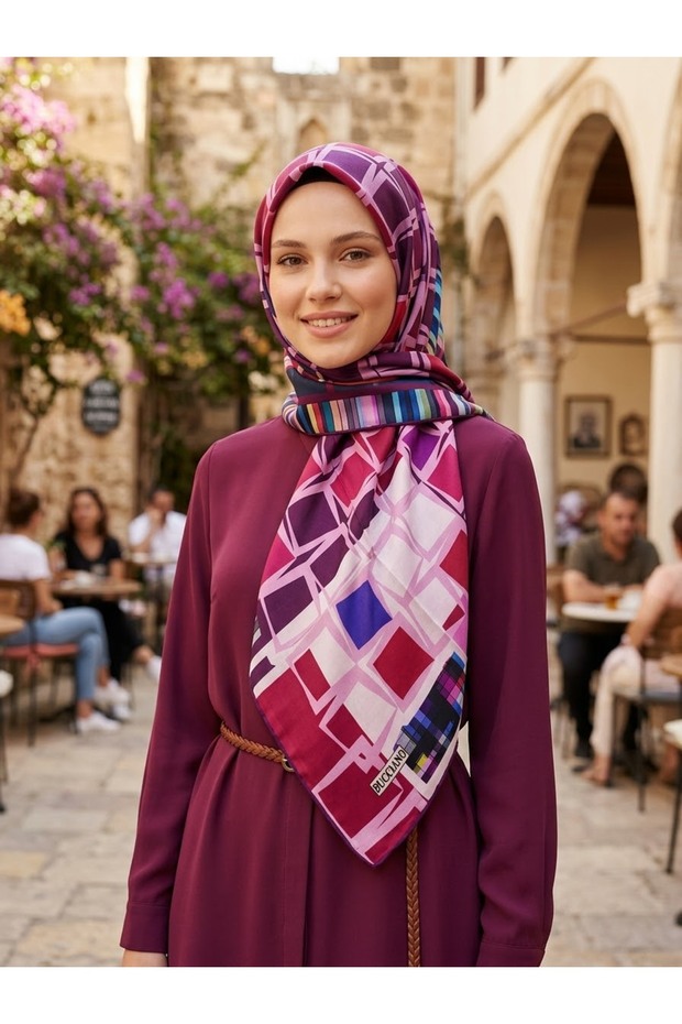 Bucciano 100% Silk Twill Women's Patterned Scarf & Shawl Combination Accessory