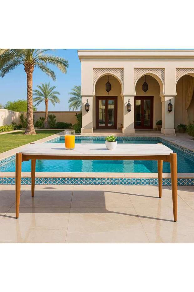 Goploania Outdoor 8 Seater Dining Table - Beige