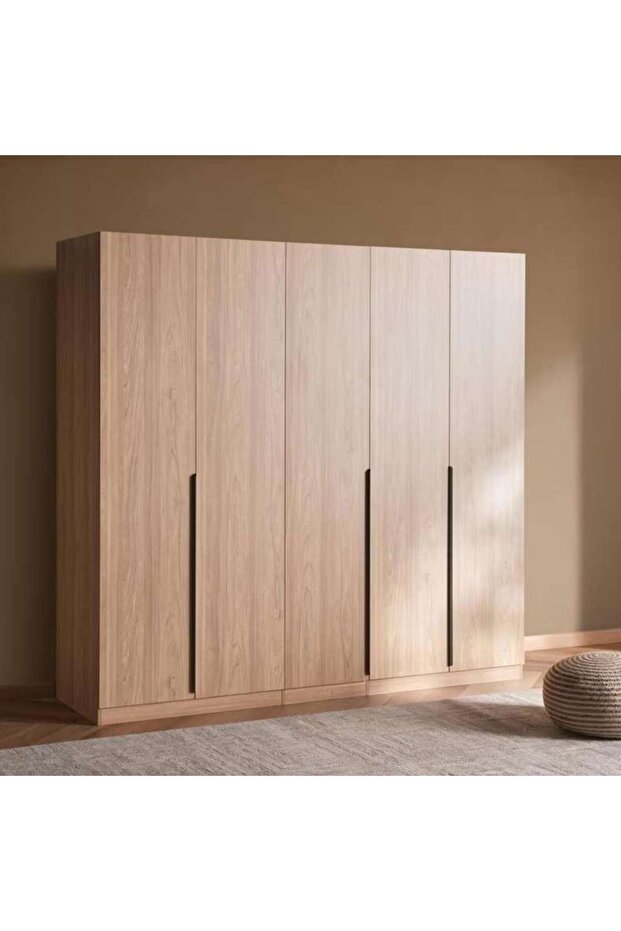 Wrenley 5 Doors Wardrobe - Natural