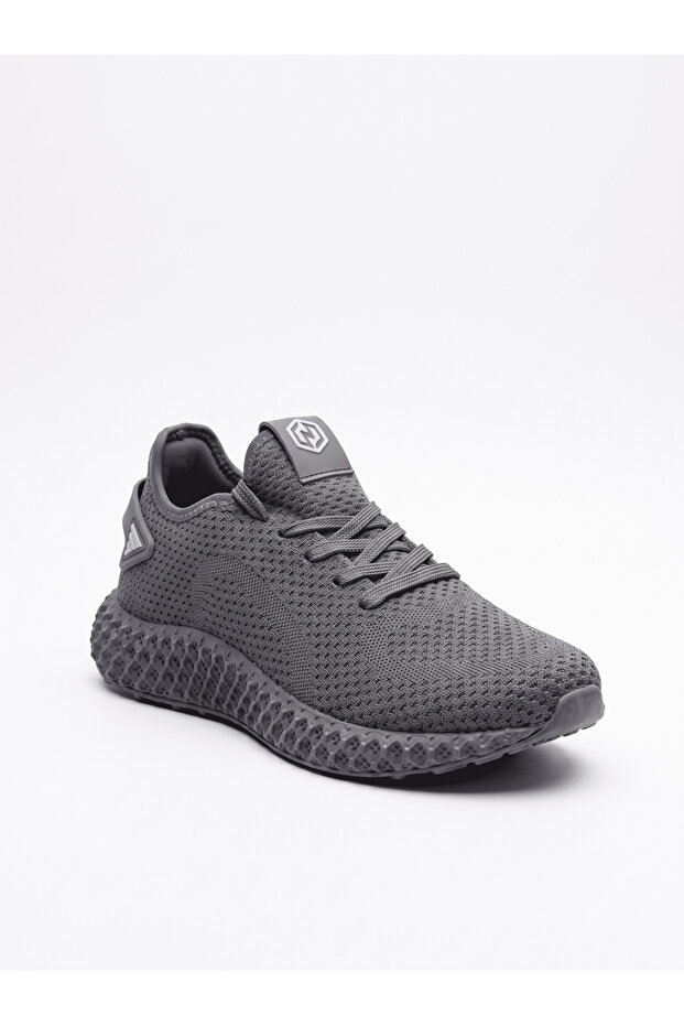 Unisex Smoked Knitted Mesh Detailed Lace-Up Sneaker