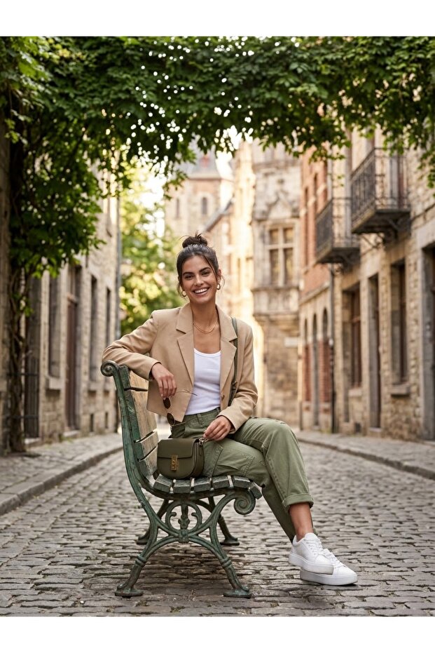 Beige crop jacket