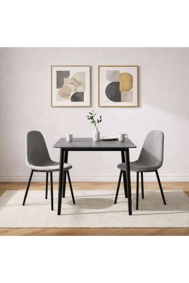 Arith 1+2 Dining Set Sintered Stone - Grey & Black