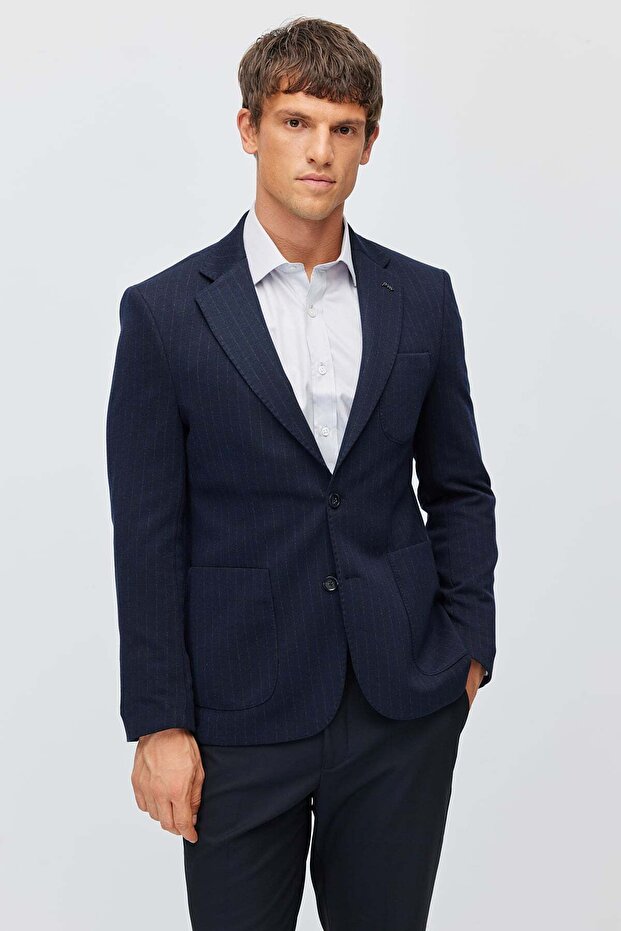 Men's Mono Collar Jacket with Pocket