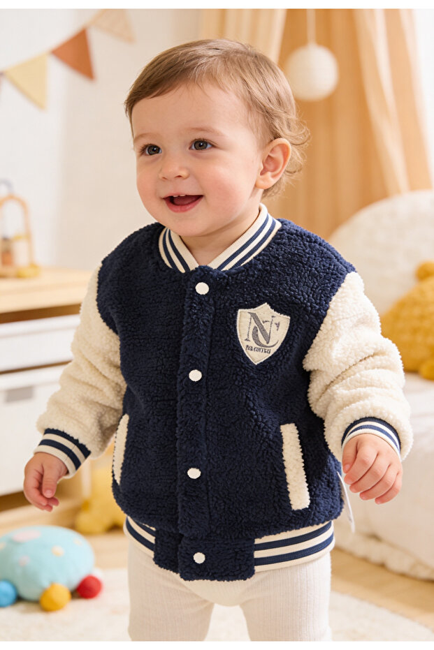 Wellsoft College Jacket Snap Fastener Lamb Wellsoft Plush Jacket 2-5 Years