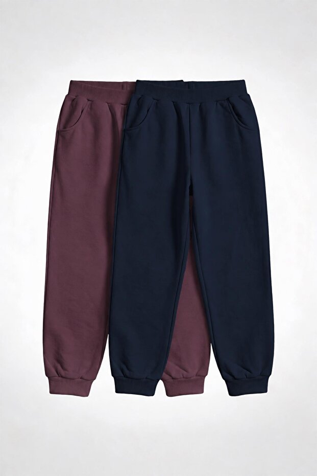 Unisex children's basic jogger sweatpants 2-piece set