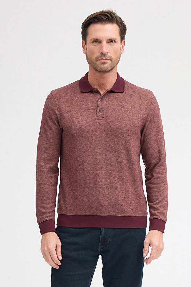 Men's Polo Neck Long Sleeve Sweatshirt