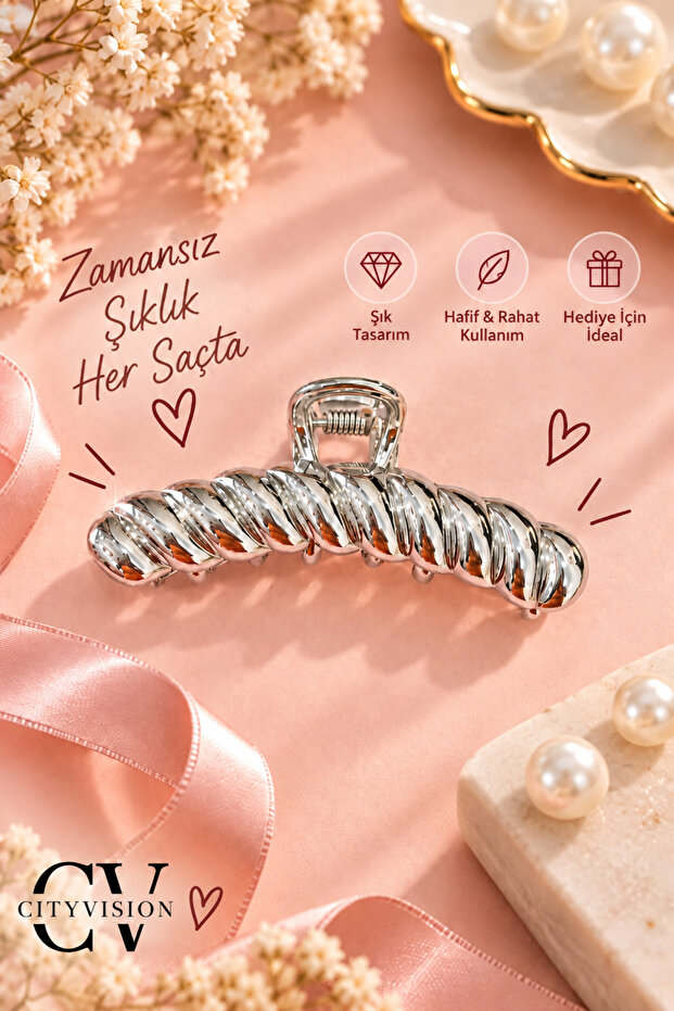 Infinity Model Silver Color Metal Hairpin 7 cm