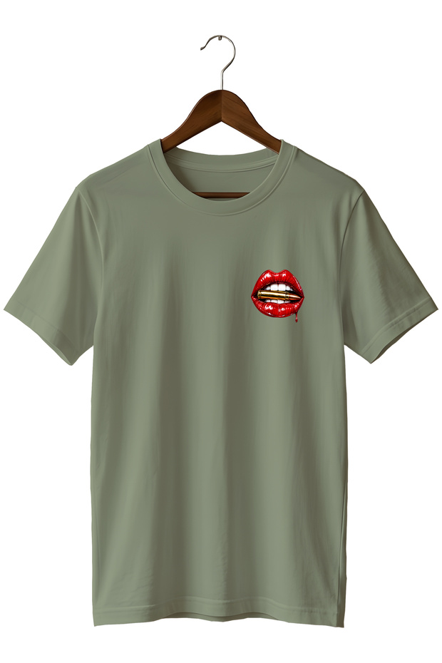 Widi and Lip Detailed Special Design Regular T-Shirt