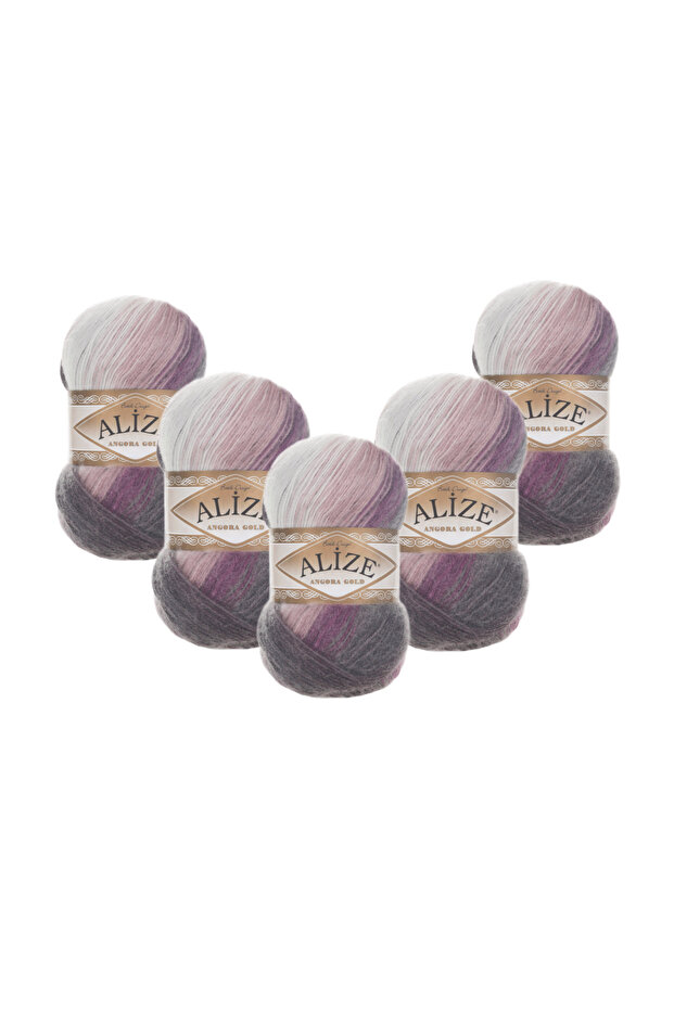 Angora Gold Batik 1986 5 Pieces 500 Gr 2750 Mt 20% Wool 80% Acrylic Hand Knitting Yarn