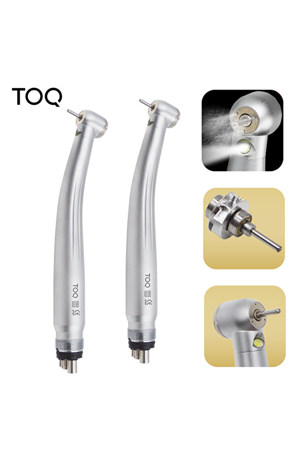 4 hole Dental LED High Speed Handpiece Torque Head Air Turbine E-Generator Ceramic Bearing Dentist T