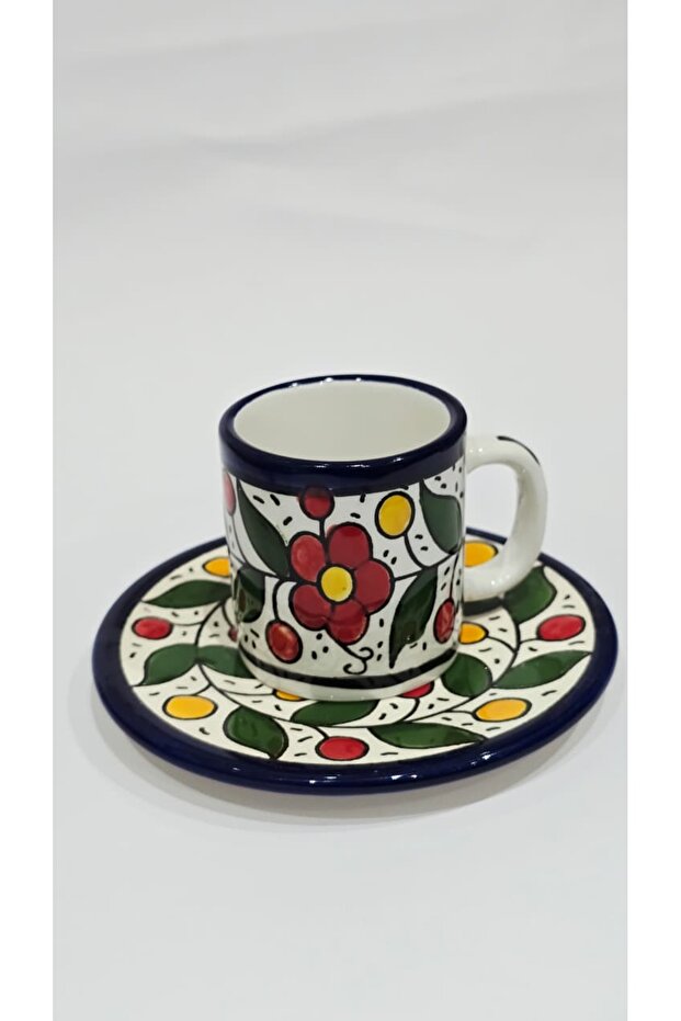 Handmade ceramic coffee cup and suger cylender
