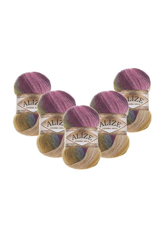 Angora Gold Batik 4341 5 Pieces 500 Gr 2750 Mt 20% Wool 80% Acrylic Hand Knitting Yarn