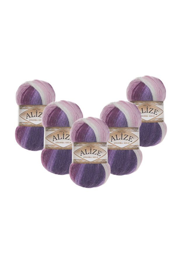 Angora Gold Batik 2630 5 Pieces 500 Gr 2750 Mt 20% Wool 80% Acrylic Hand Knitting Yarn