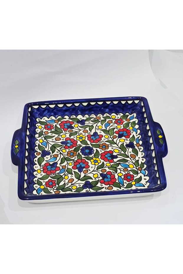 Handmade square ceramic dish (23 x 23 cm)