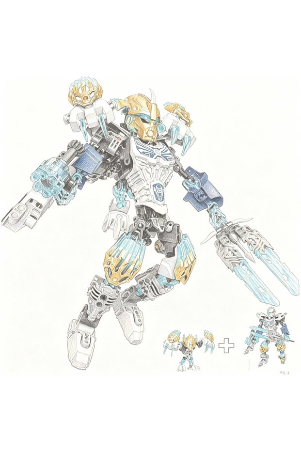 No Box Ice Unity Set Bionicle Series Skull Warrior Mask Maker Building Blocks Anime Action Figures S