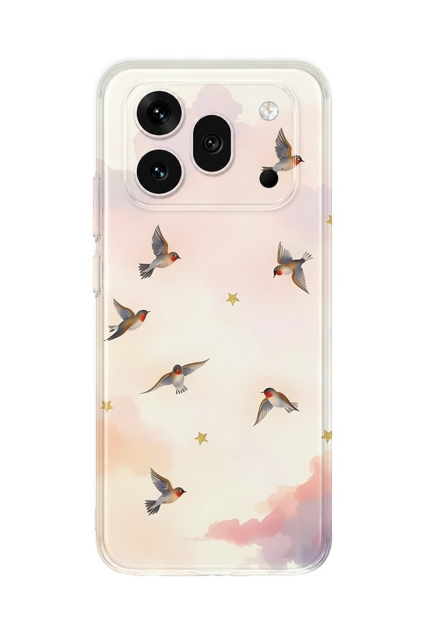 Honor 600 Pro Compatible Flying Bird Pattern Transparent Phone Case