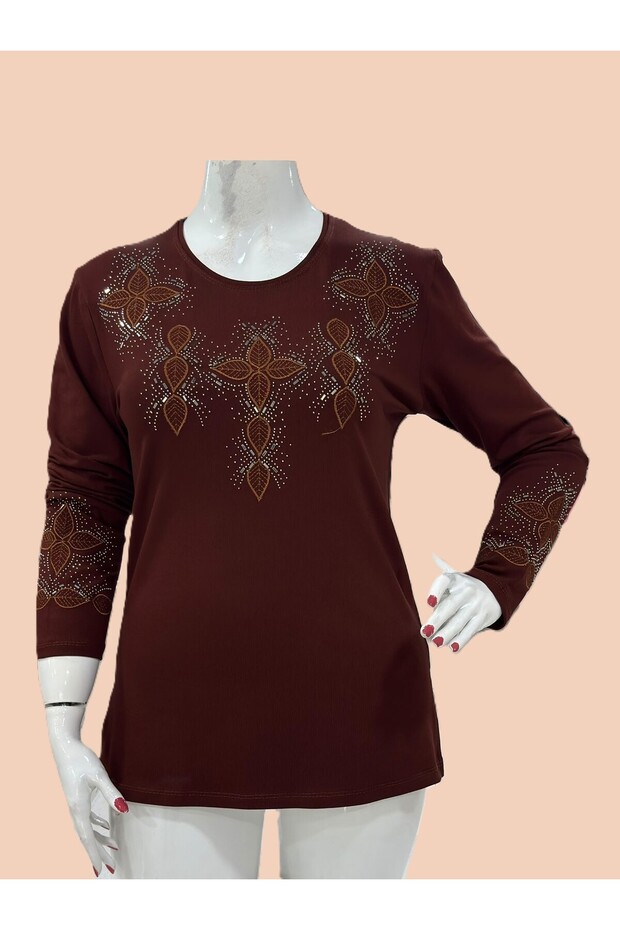 Women's Luxury Stone Embellished Mother Clover Blouse- New Season- Winter 2026