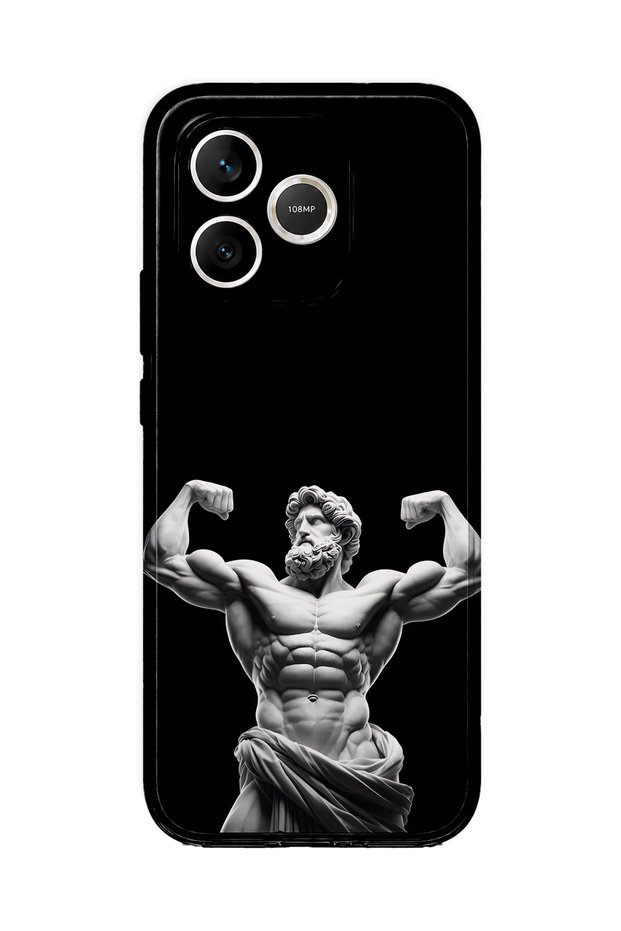 Honor 600 Lite Compatible Ancient Statue Muscular God Pattern Transparent Phone Case