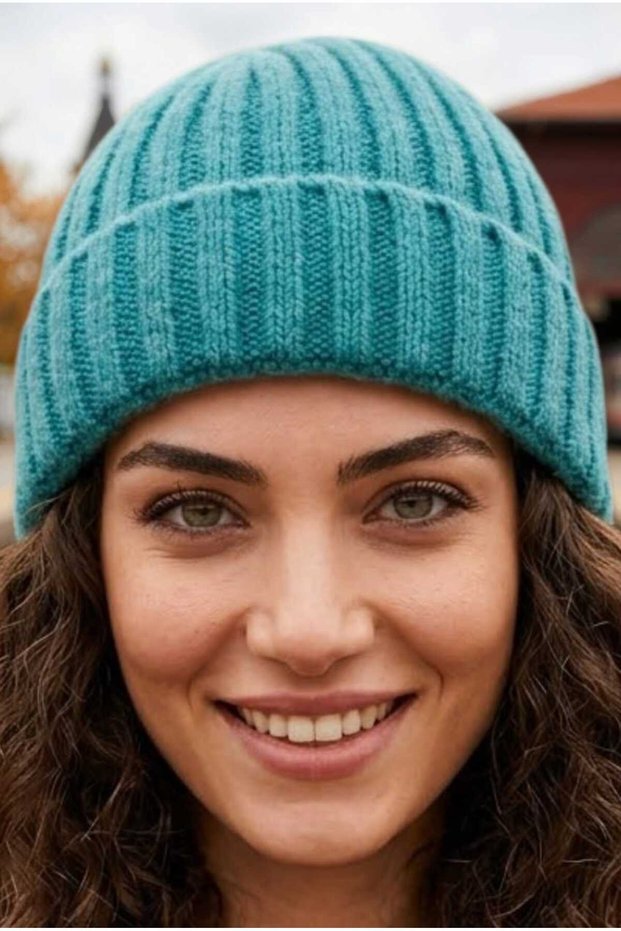 Women's Ribbed Folded Knitwear Winter Beanie