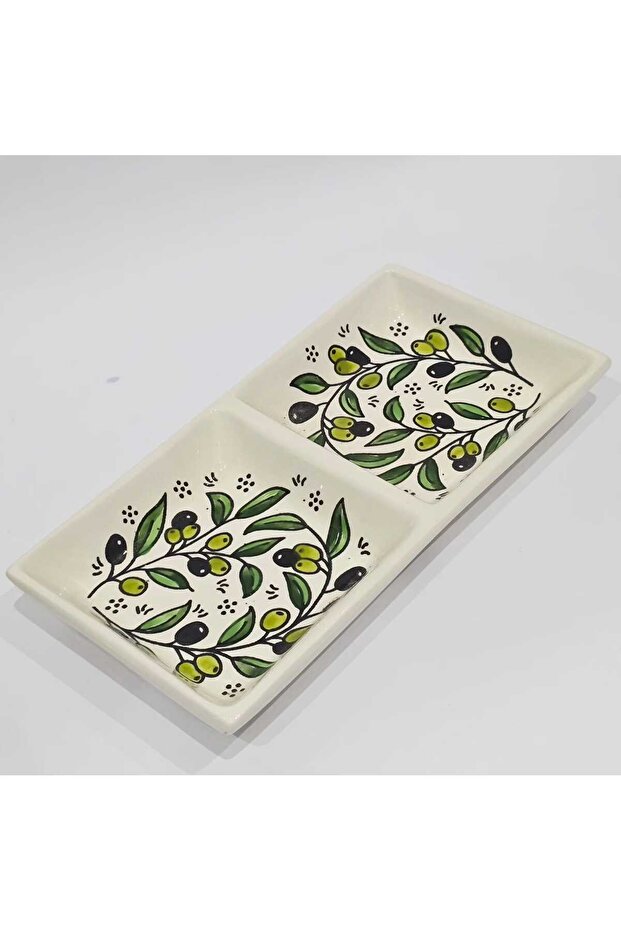 Handmade 2-section ceramic dish