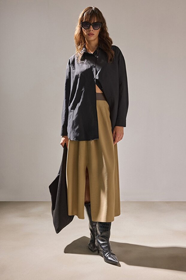 High Waist Belt Detail Skirt
