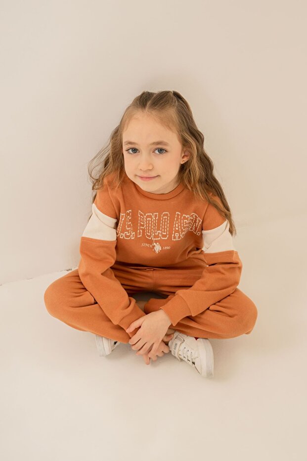 4-14 Years Licensed Us Polo Assn Girls' Set - Mustard