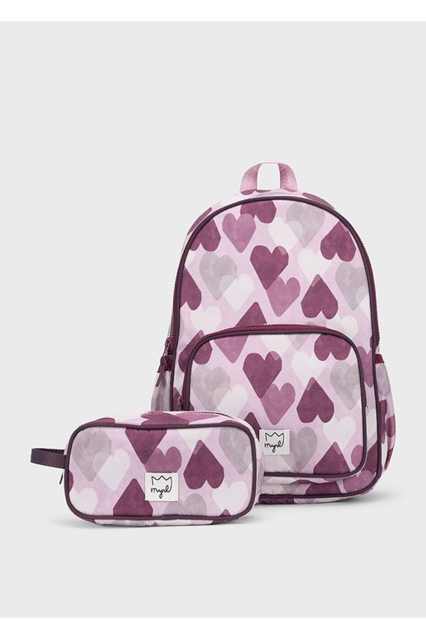 Girl's Backpack and Pencil Case Standard Purple