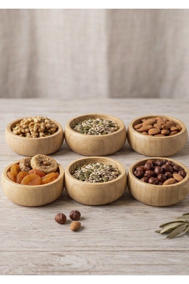 6-Piece Bamboo Snack Bowl 150ml