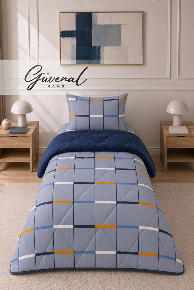 Fiorelle | Wellsoft Double-Sided Single Pillowcase and Elastic Sheet Sleeping Set | Bedspread | Quilt | Elastic Fitted Sheet | Pillowcase | Dowry | Sleep