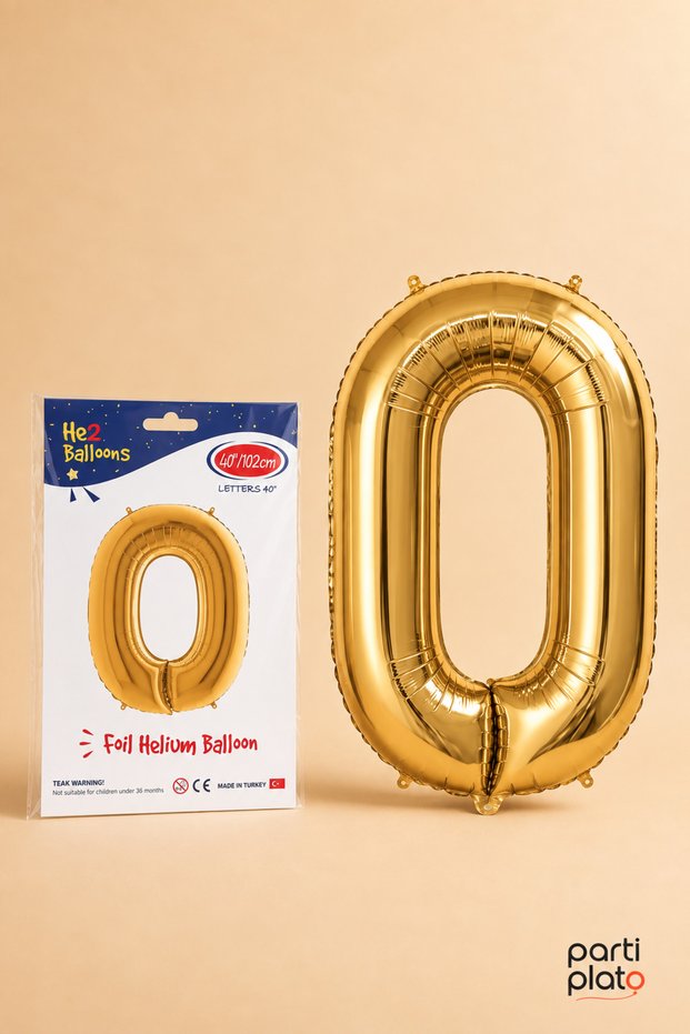 Gold Foil Balloon Letter O 40 Inch 102 Cm, Helium Compatible Gold Color Large Size Letter Balloon