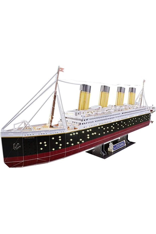 3D Puzzle 00154 RMS Titanic - LED Edition 266 Pieces, Highly Detailed, Stunning Light Effects, Over 87cm in length, Fun & Easy To Build, Multi-colou