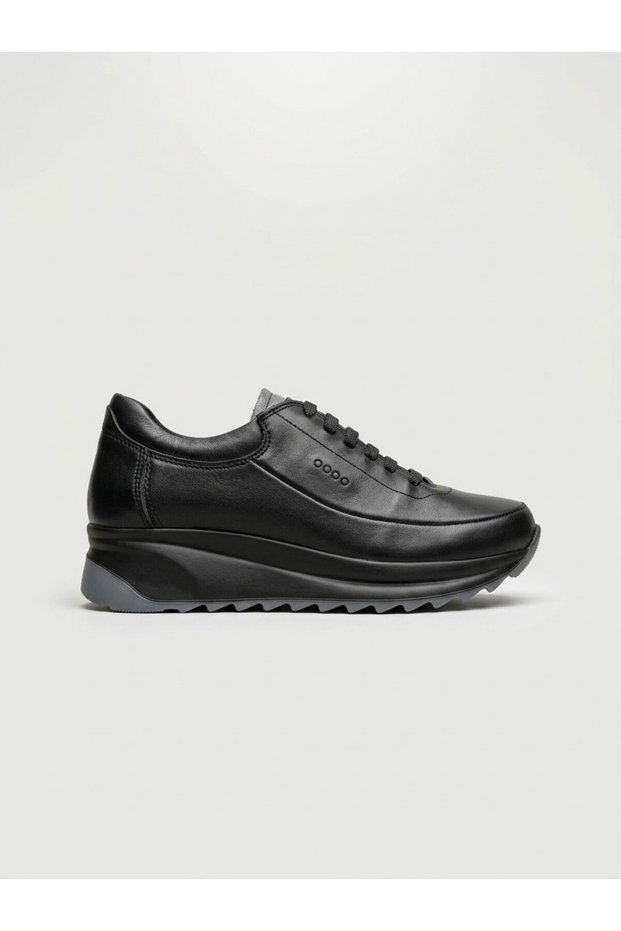 D26Ka-3390 Genuine Leather with Rubber Laces 5cm Padded Sole Daily Sports Shoes for Women