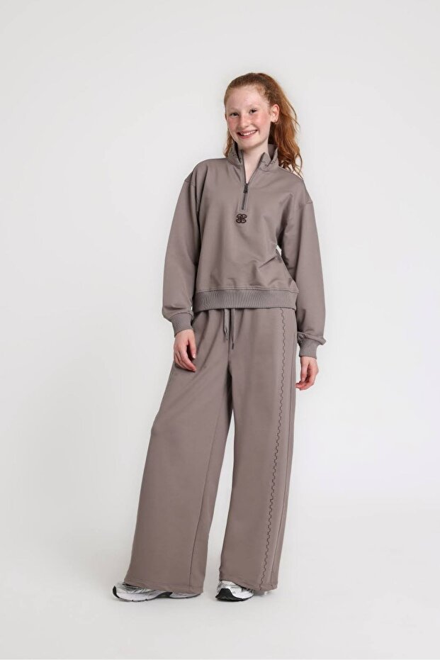 10-14 Years Old Zafira Pearl Girls' Set-Mink