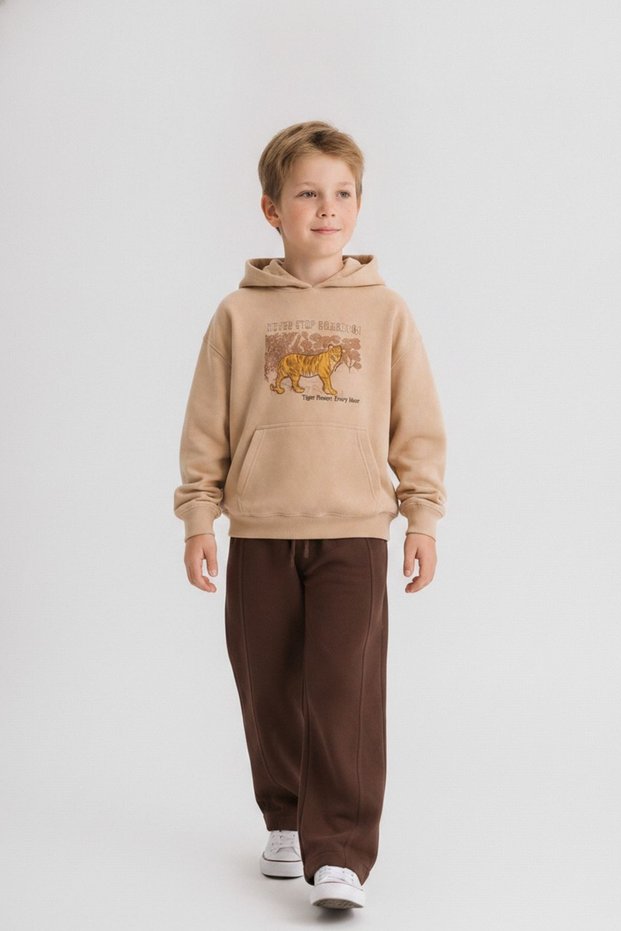 8-14 Years Old Boaring Leo Boys' Suit-Camel
