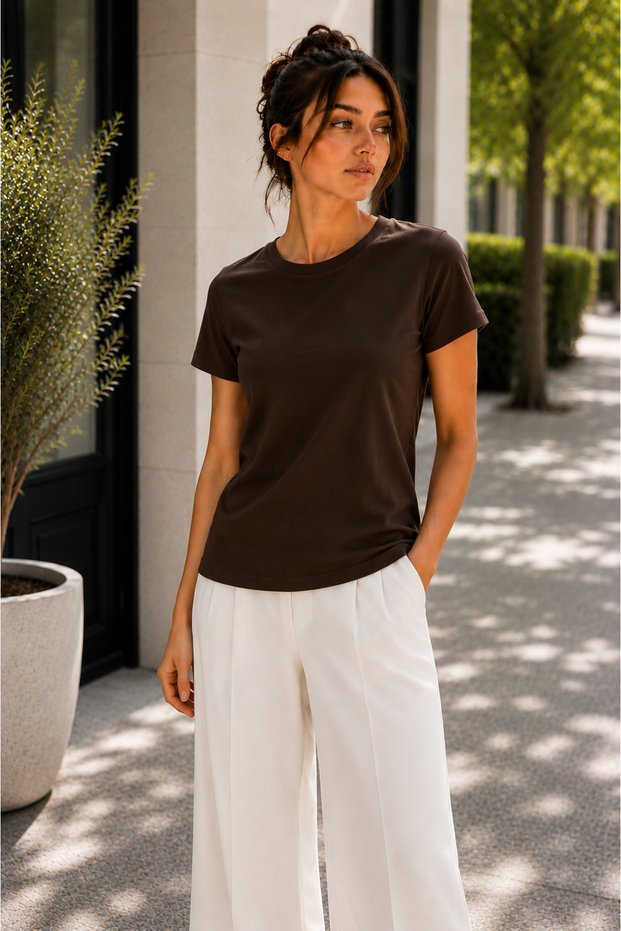 Women's Basic T-Shirt Crew Neck Short Sleeve Ultra Soft Relaxed Fit